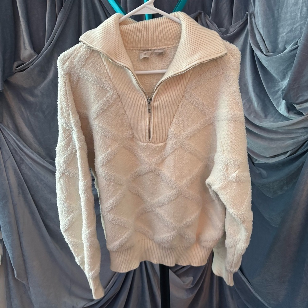 Joie Cream Zip Up Sweater size XL